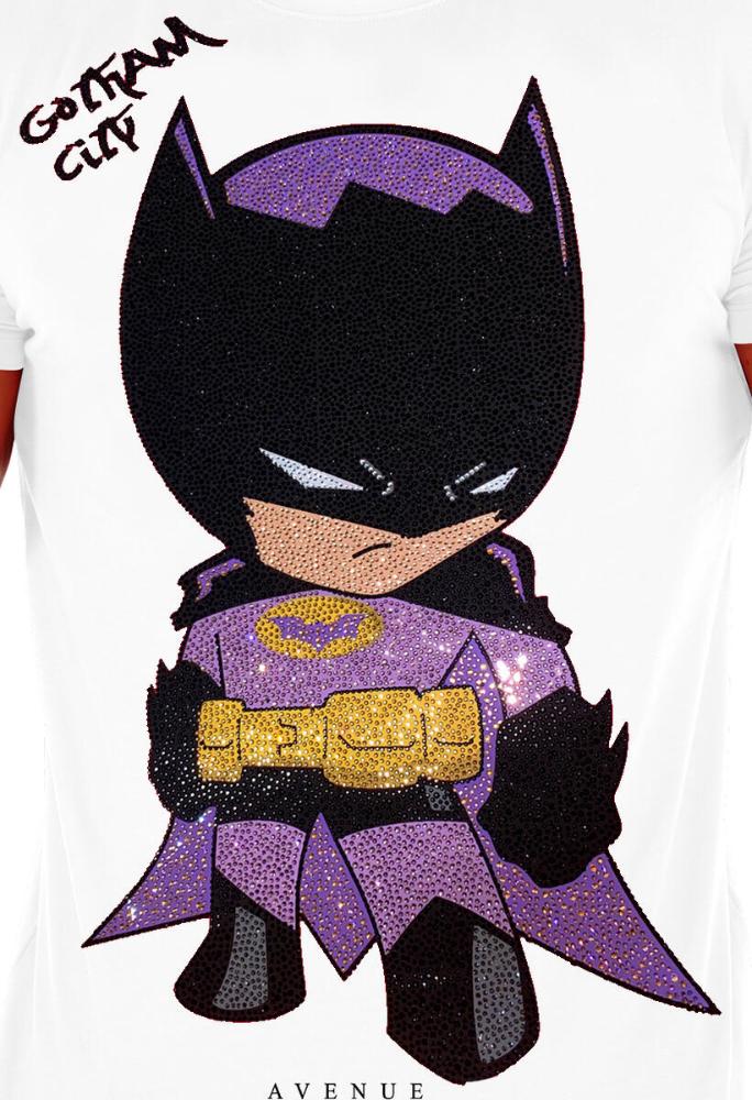 GV-2724 Avenue George V Paris Rhinestone Batman T-Shirt 